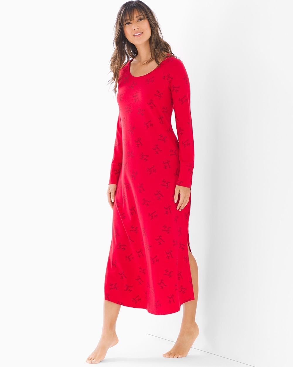 Embraceable Long Sleepshirt Pajamas All Day Red