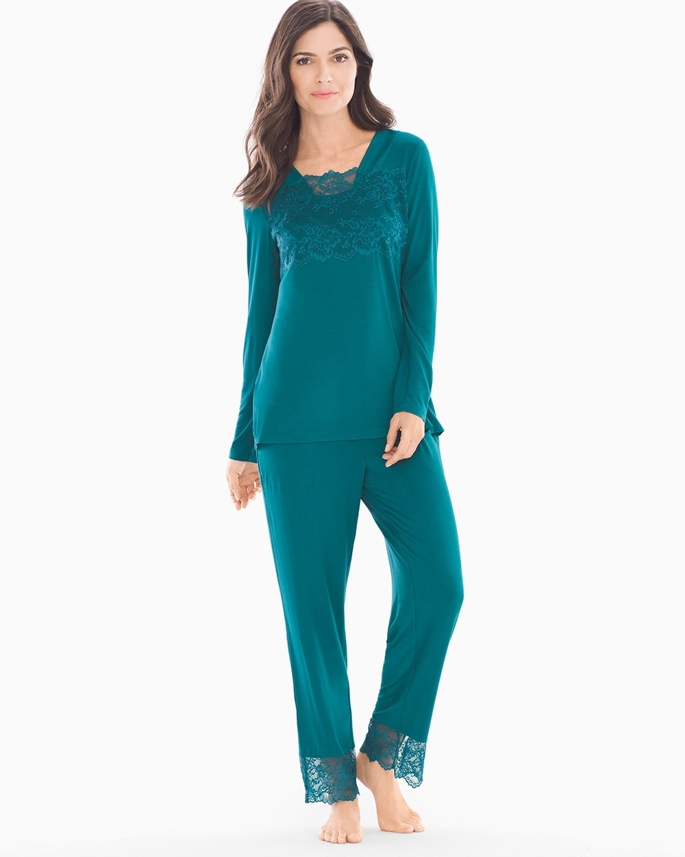 Cool Nights Tunic Pajama Set Gem Green