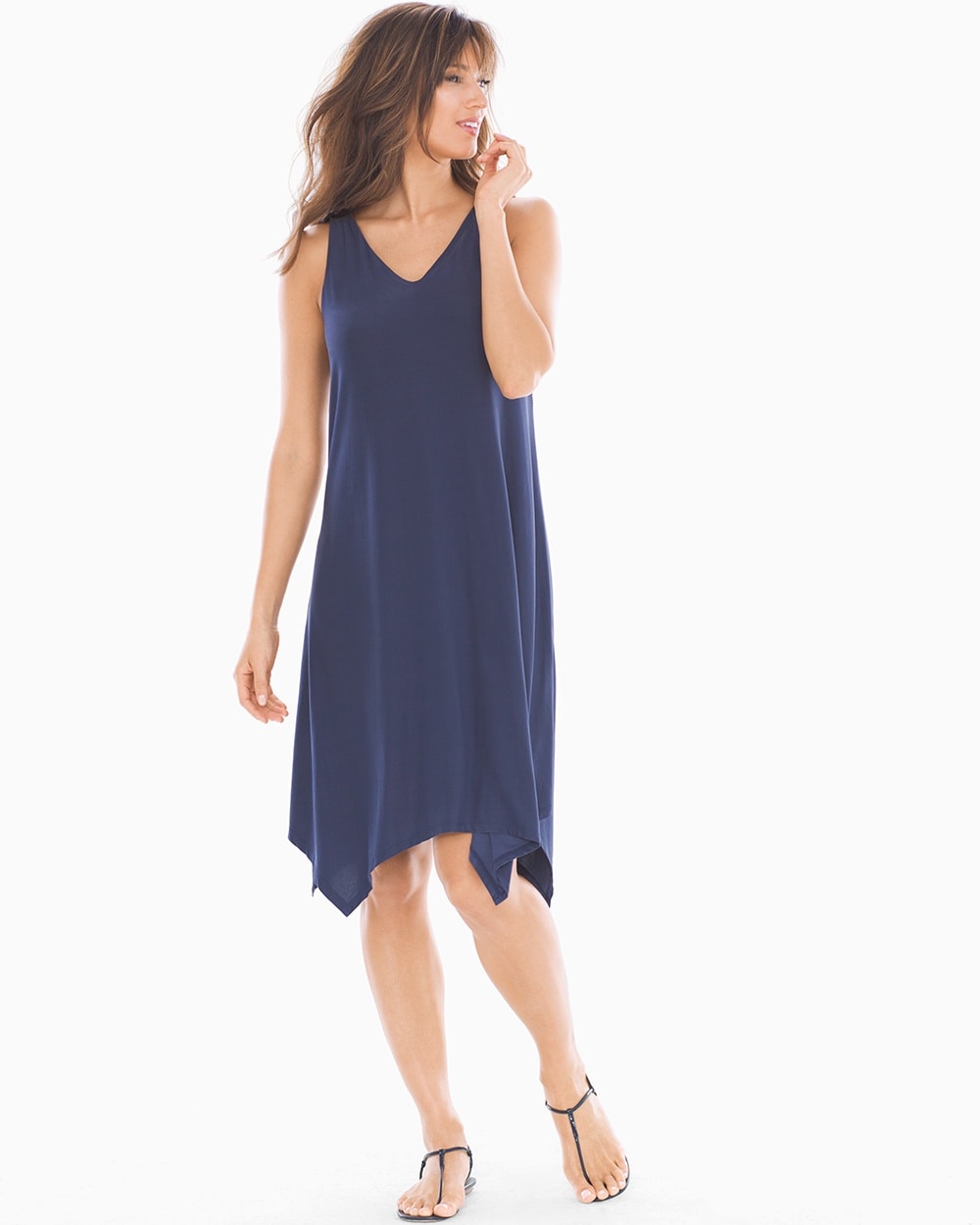 Scarf Hem Dress Navy