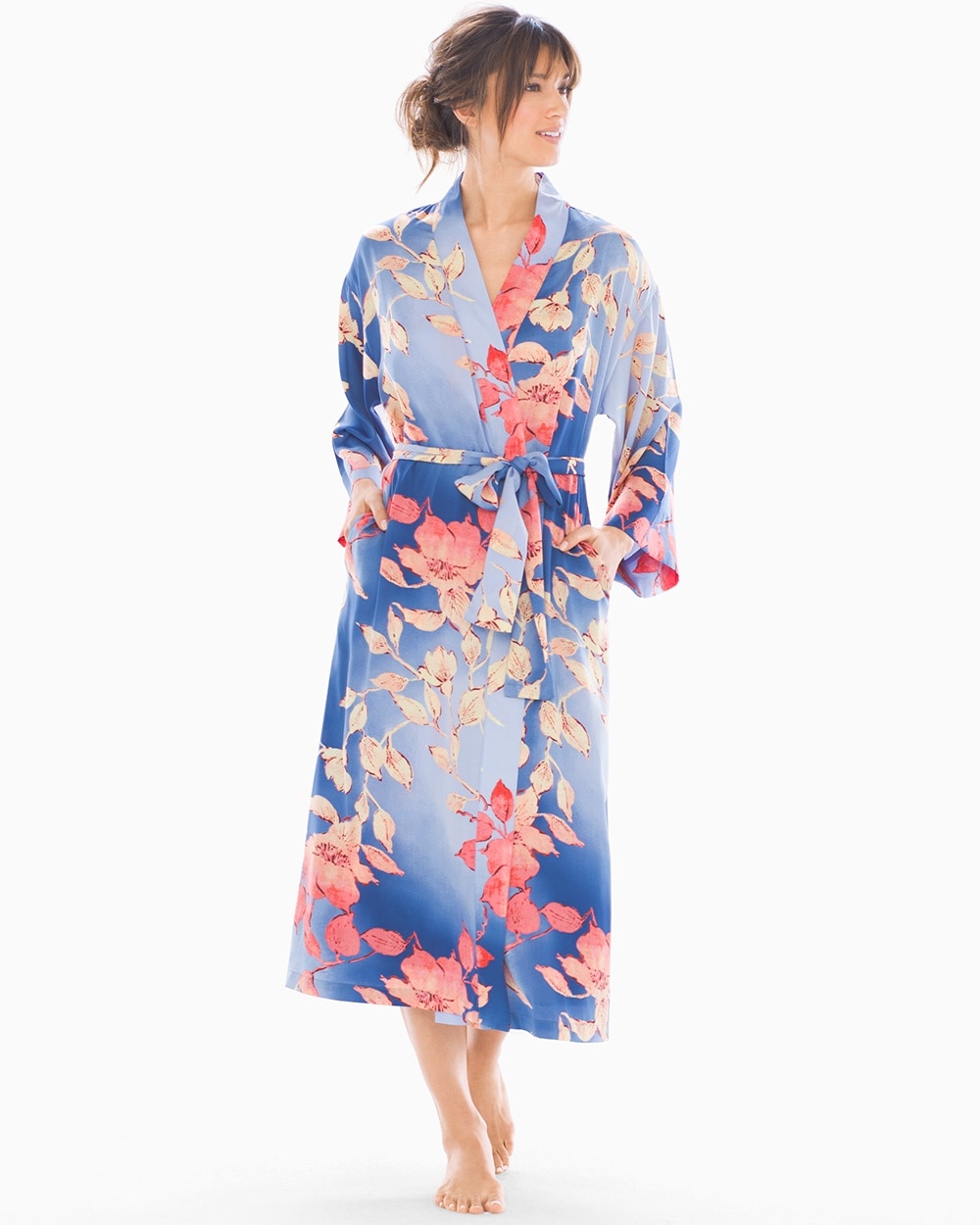 N by Natori Ombre Floral Long Robe
