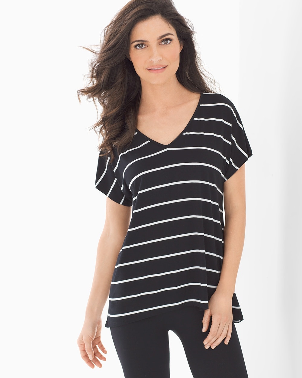 Soft Jersey Short Sleeve Tee Oceanside Stripe Black