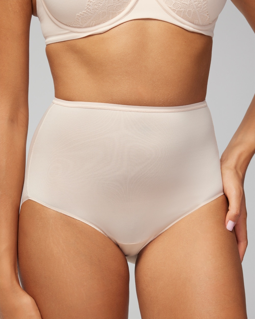 Soma Vanishing Edge Microfiber Retro Brief In Light Nude