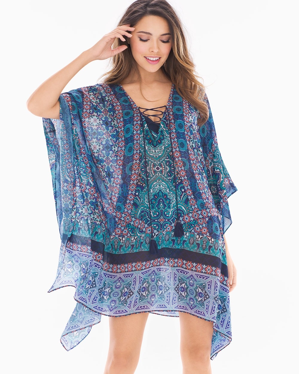 Soma Swim Lace Up Caftan Swim Cover Up