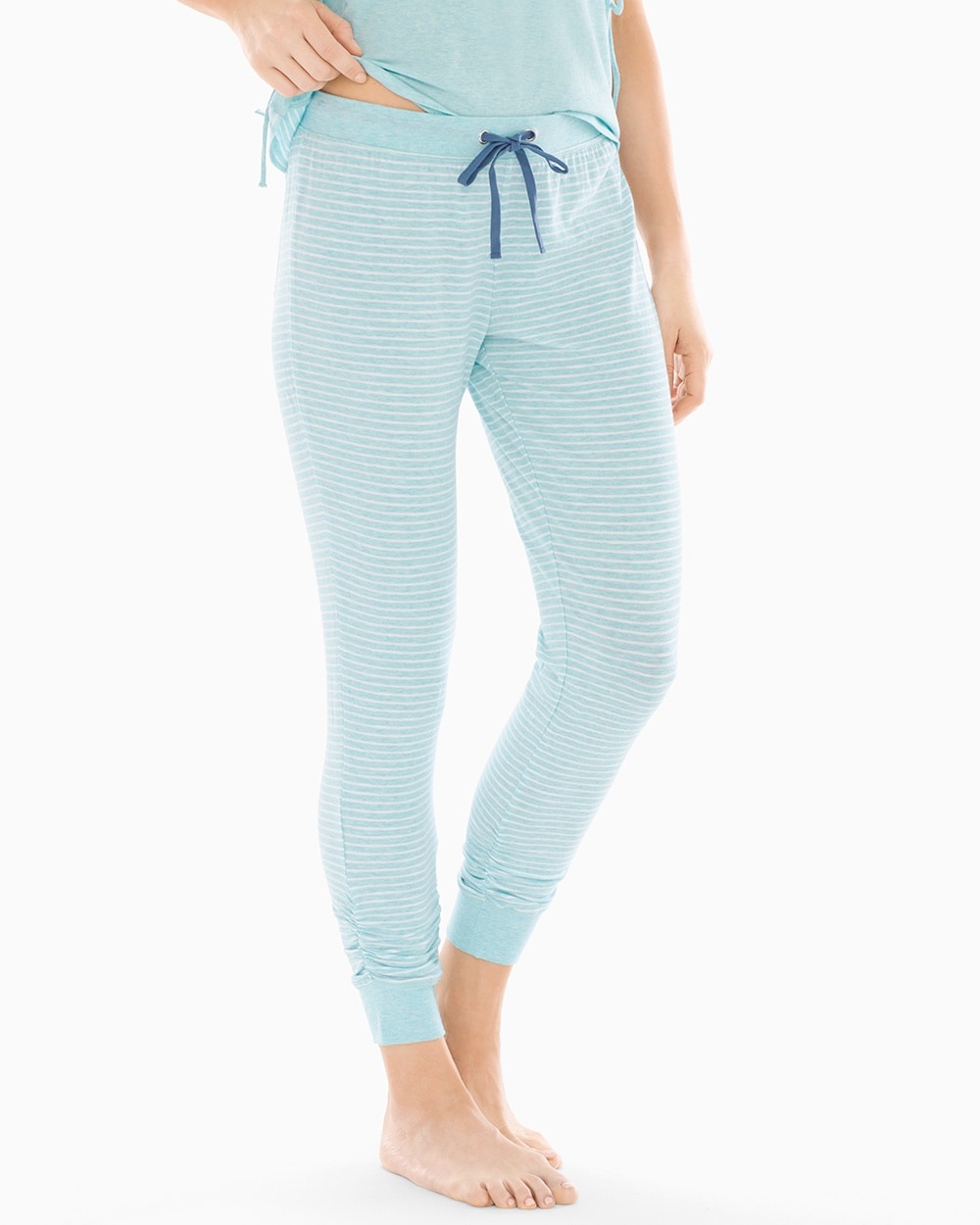Splendid Blue Zone Crop Pajama Pants Light Aqua Heather