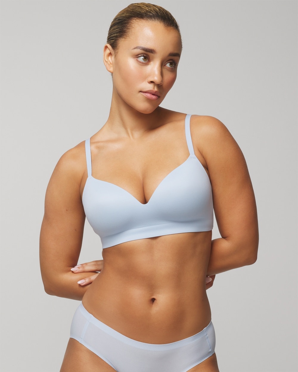 Soma Women's Enbliss Wireless Bra In Light Blue Size 40dd |  In Peaceful Blue