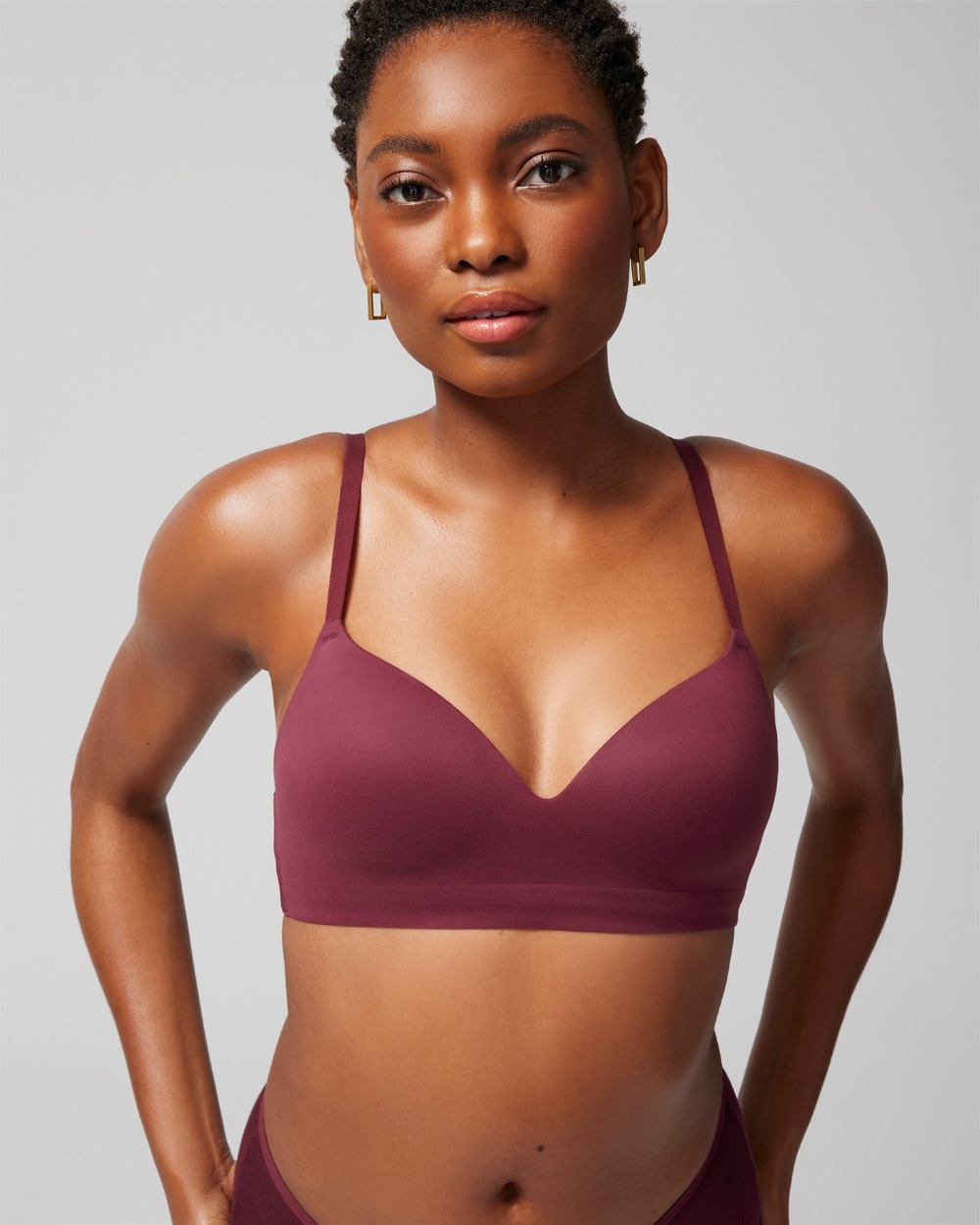 Soma Women's Enbliss Wireless Bra In Red Size 34d, In Maroon