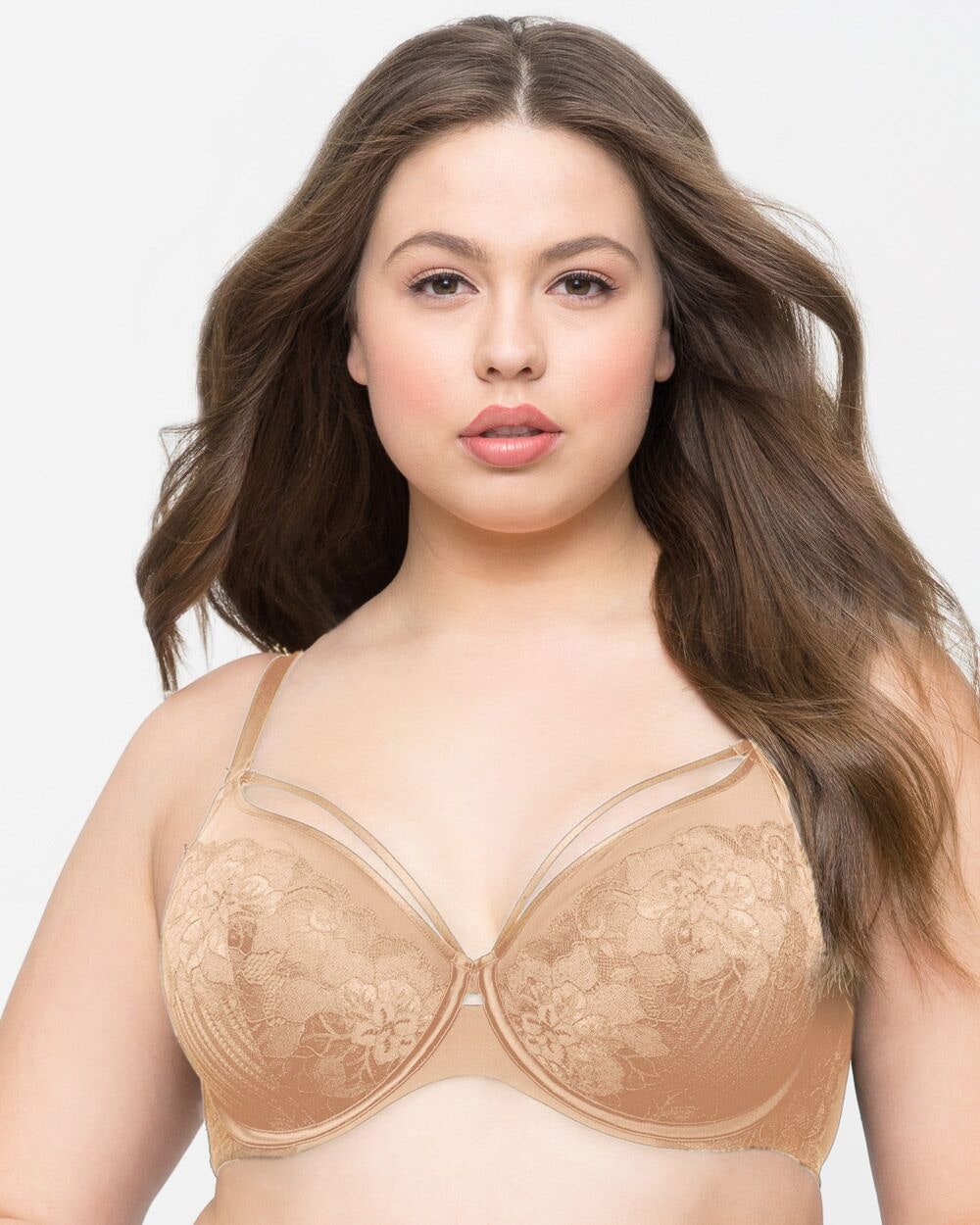 Curvy Couture Tulip Strappy Lace Push-Up Bra