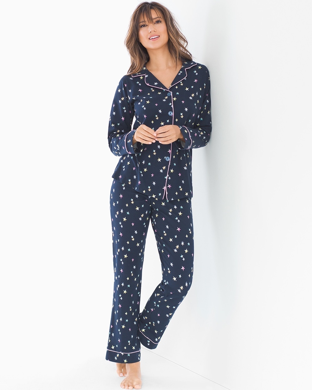 BedHead Knit Cotton-Blend Pajama Set Twinkle