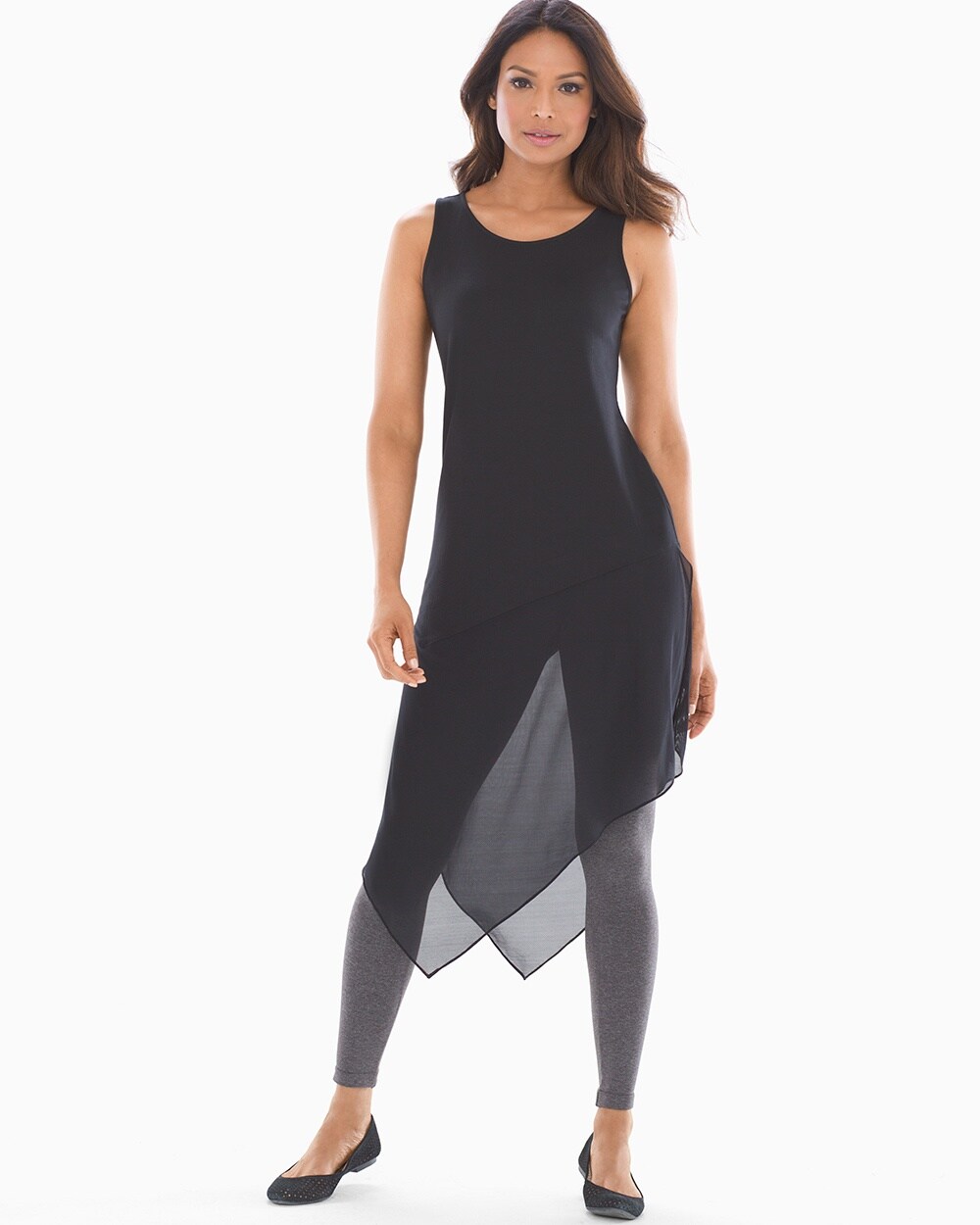 Mesh Sleeveless Asymmetrical Hem Tunic