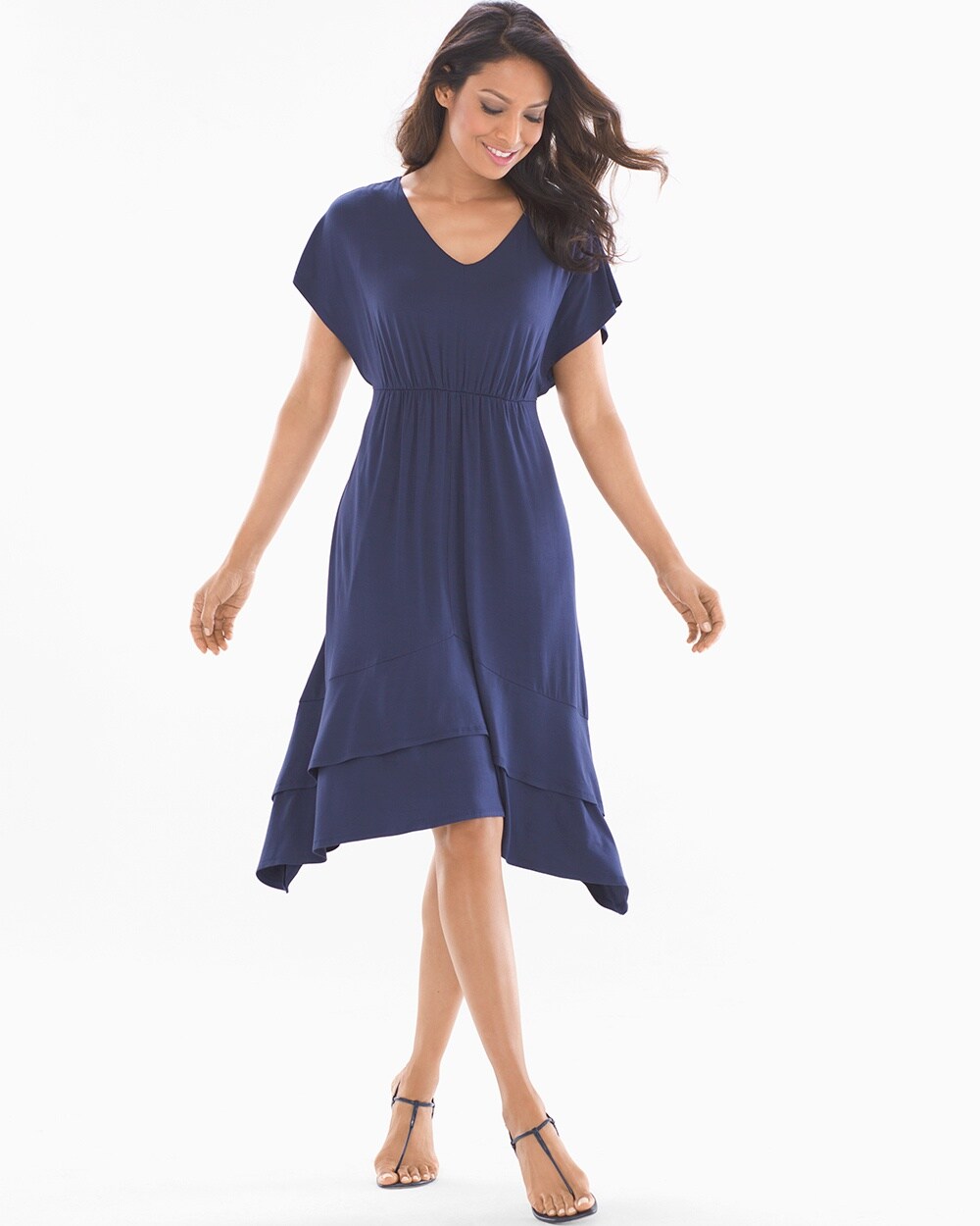 Soft Jersey Flutter Hem Dress