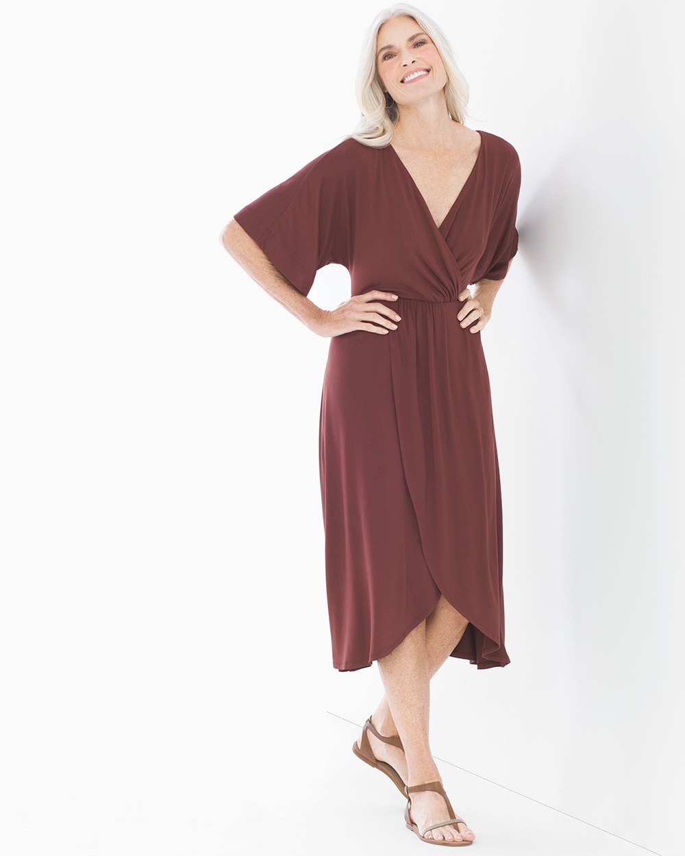 Soft Jersey Caftan Midi Dress Ginger Root