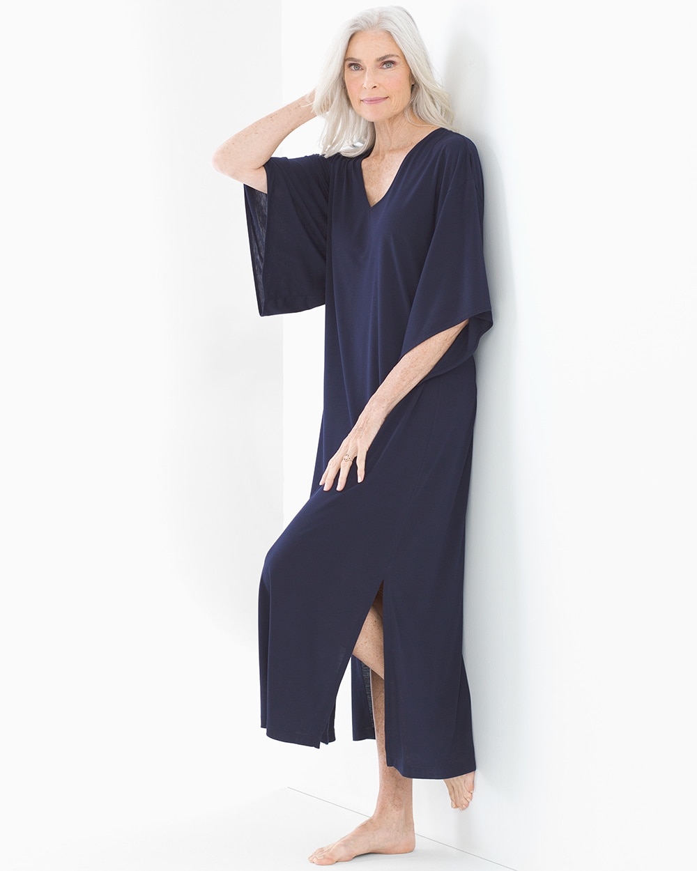 N by Natori Congo Pajama Caftan Midnight Navy