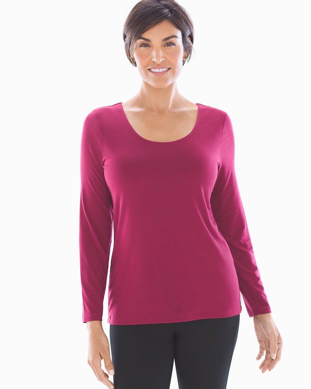 Style Essentials Essential Long Sleeve Tee Bright Cranberry