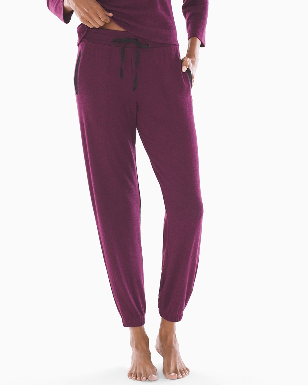 Donna Karan Jogger Pants Black Currant Marl