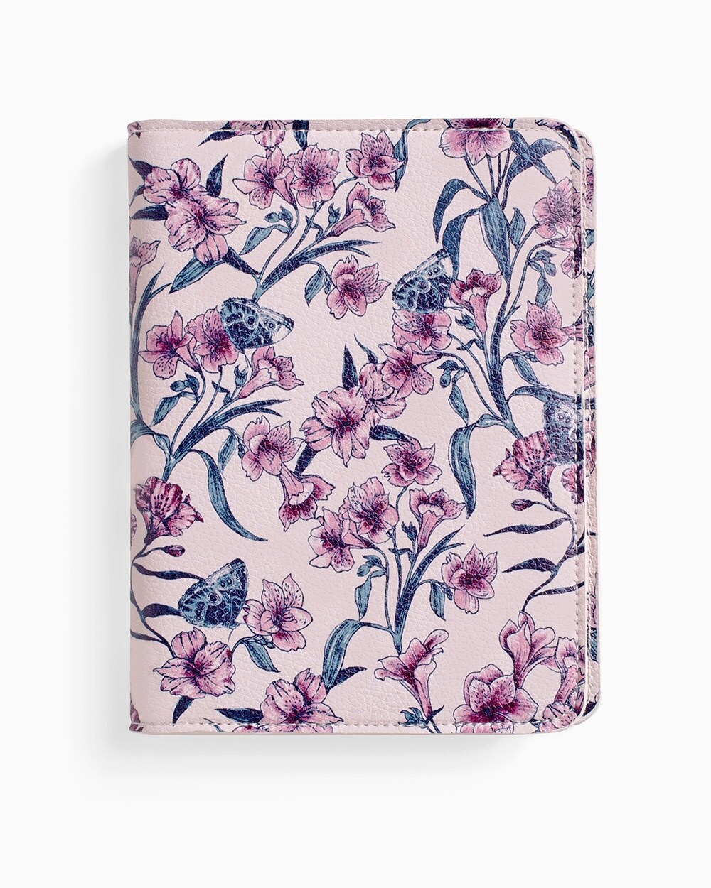 Covered Spiral Notebook-Virtue Floral Ivory