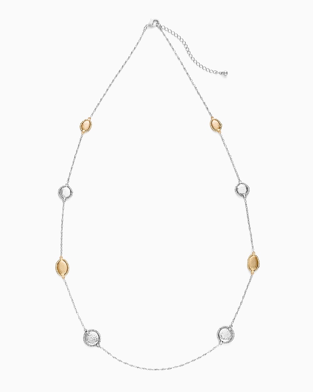 Beaded Silver and Gold Tone Necklace