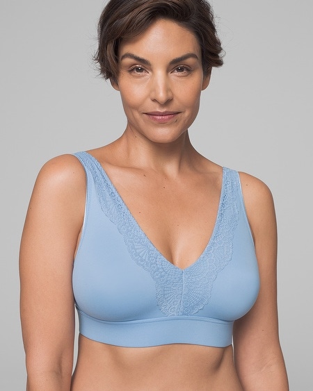 Soma Embraceable Wireless Plunge Lace Trim Bra - Full Coverage and Comfort