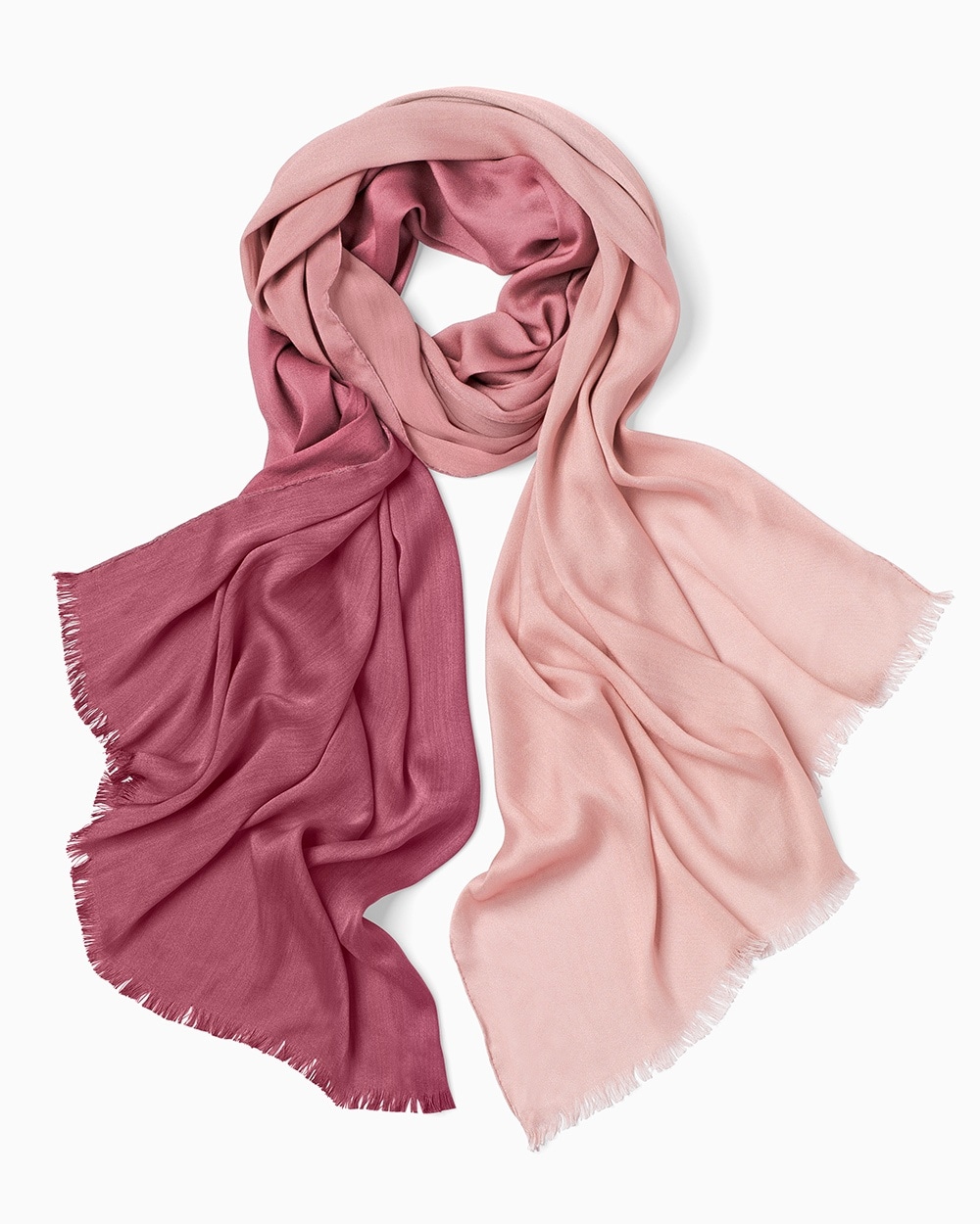 Rayon-Silk Fringed Scarf