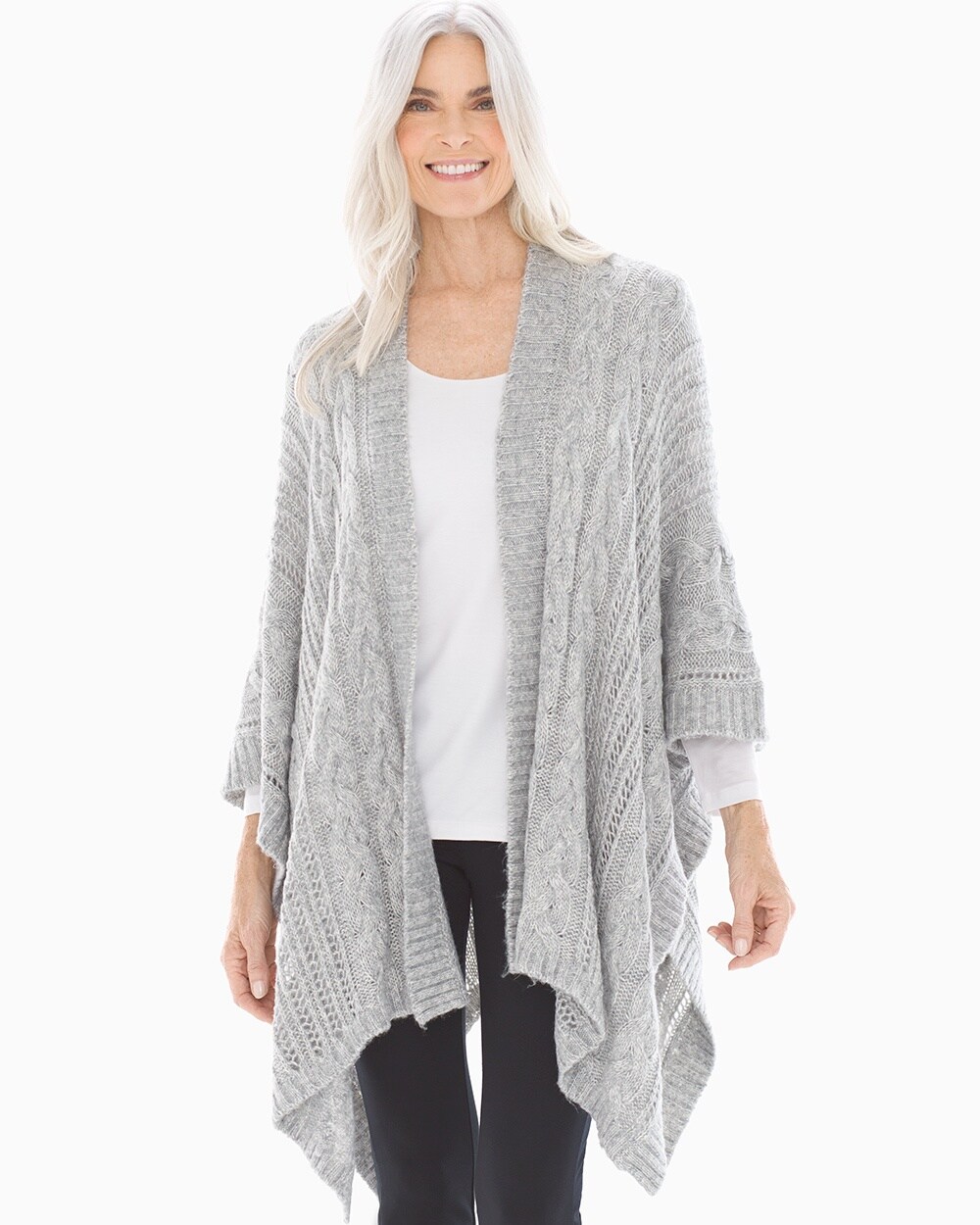 Cable Knit Ruana Wrap