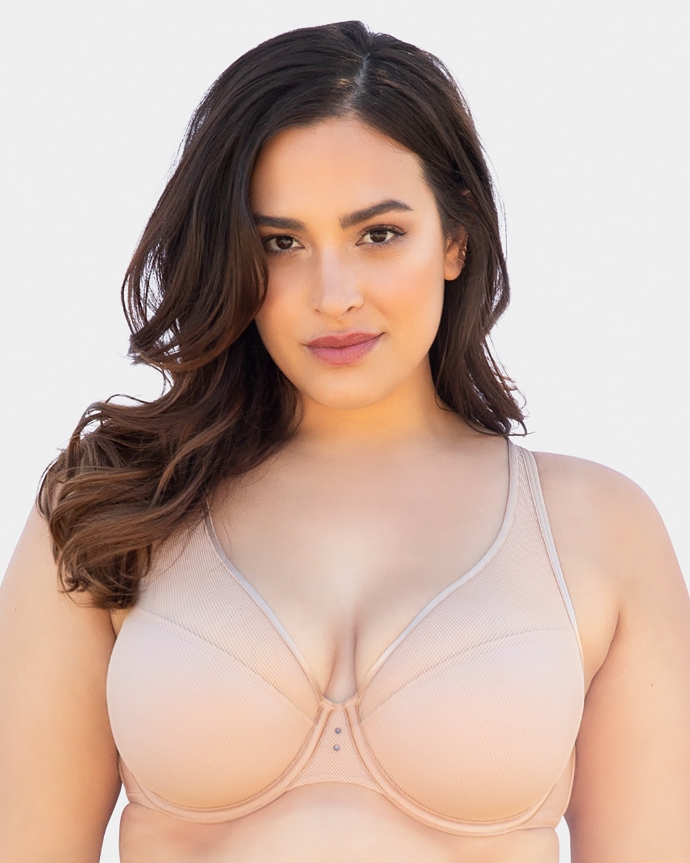 Curvy Couture Diamond Net Plunge Bra