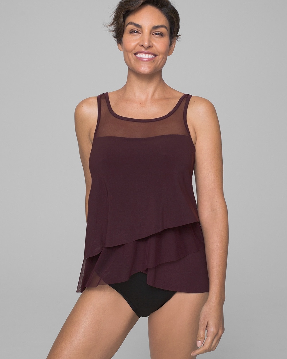 Miraclesuit Illusionists Mirage DD Cup Layered Tankini Swim Top