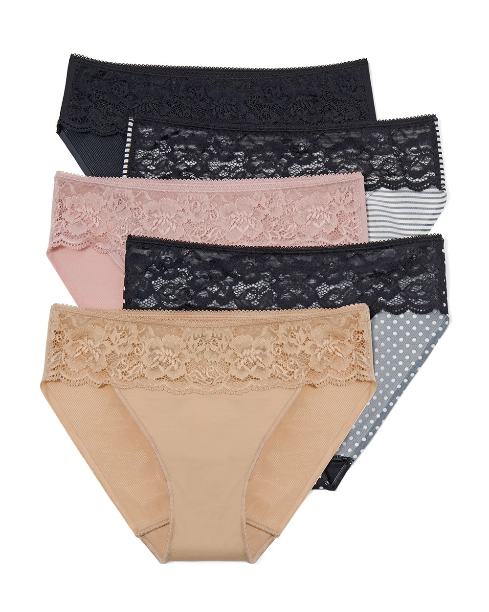 Vanishing Edge Microfiber with Lace 5-Pack Hipsters