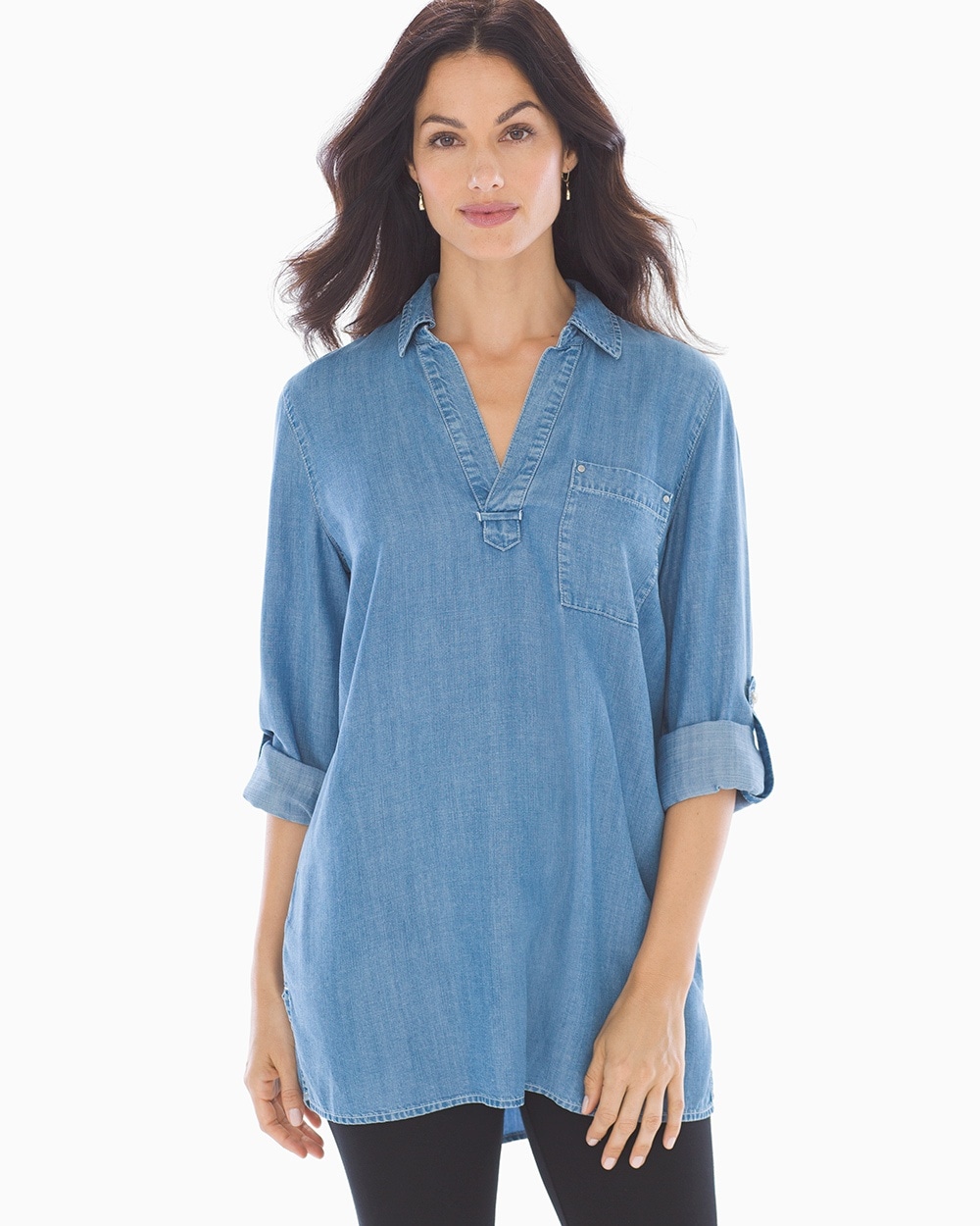 Chambray Tunic Top