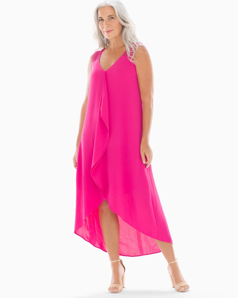 Adrianna Papell Sleveless Dress Bright Pink