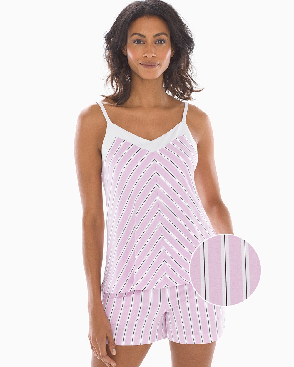 Cool Nights Colorblock Sleep Cami Delicate Stripe Orchid