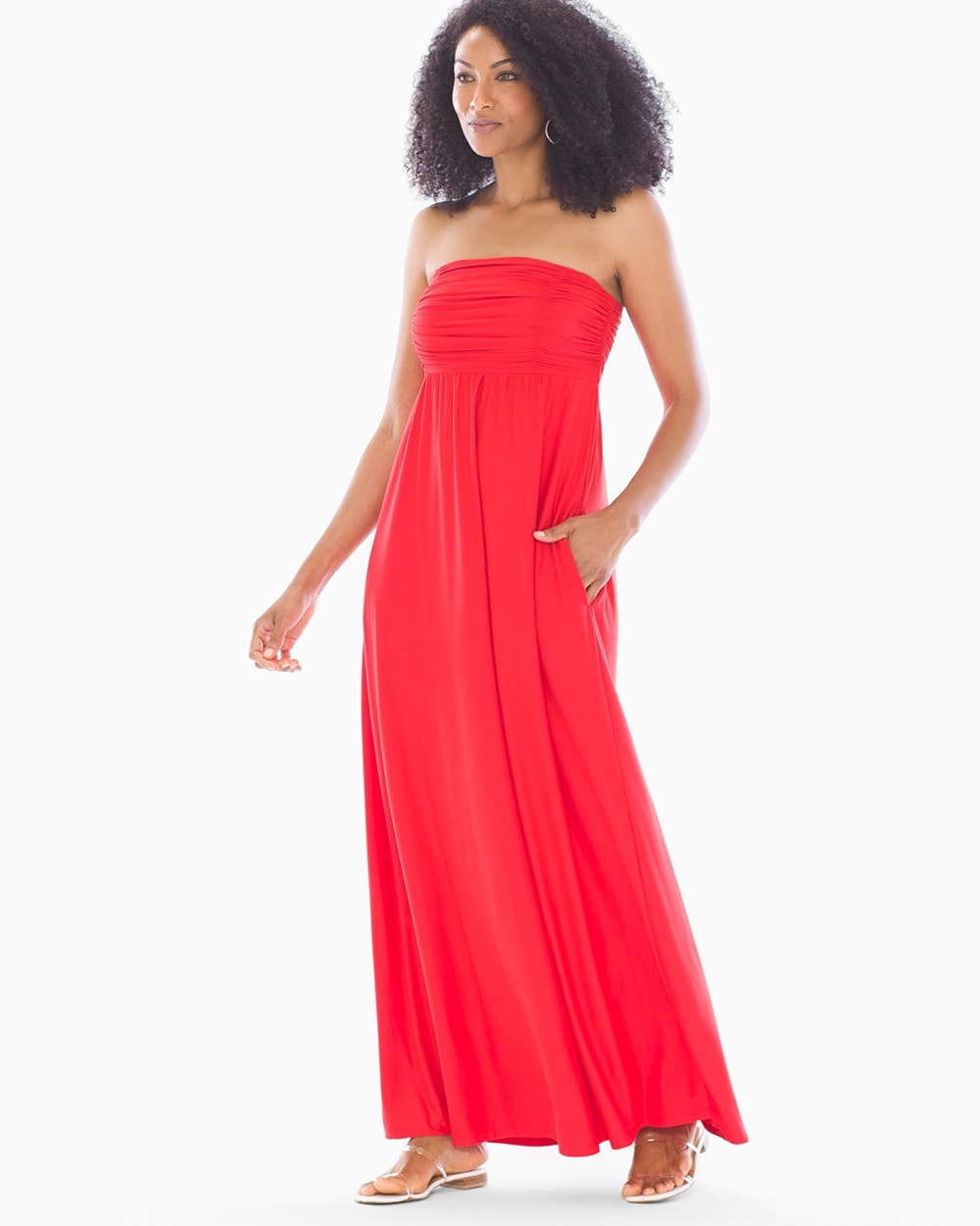 Bandeau Bra Maxi Dress Poppy Red