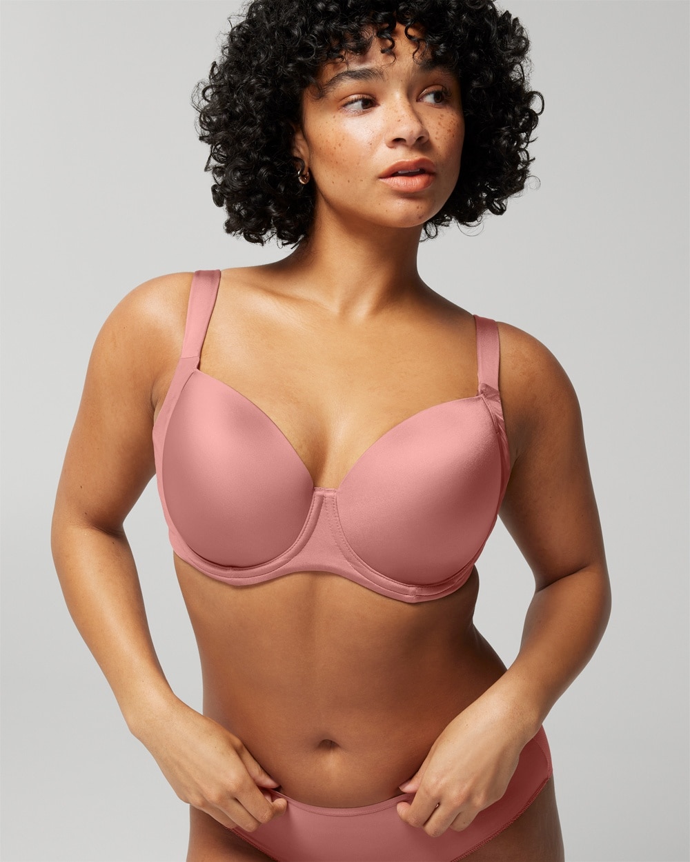 Soma Women's Stunning Support Smooth Full Coverage Bra In Pink Size 40c |  In Clay Rose