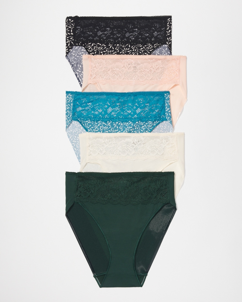 Vanishing Edge High-Leg Brief Panty with Lace 5 Pack