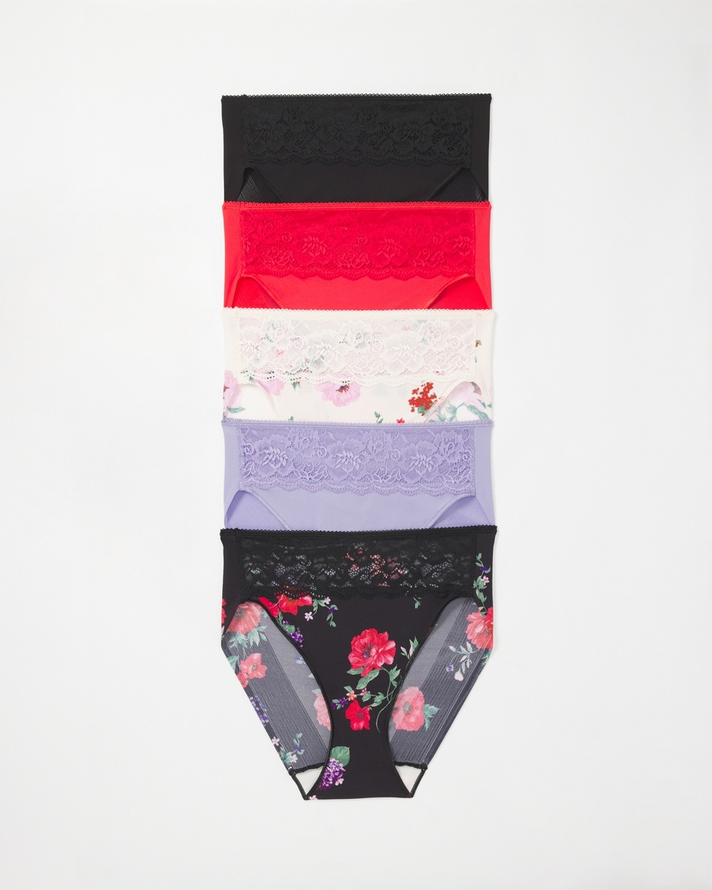Vanishing Edge High-Leg Brief Panty with Lace 5 Pack