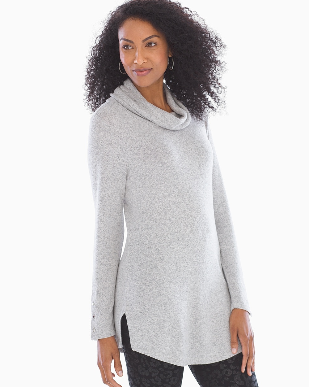 Brushed Knit Turtleneck Heather Grey