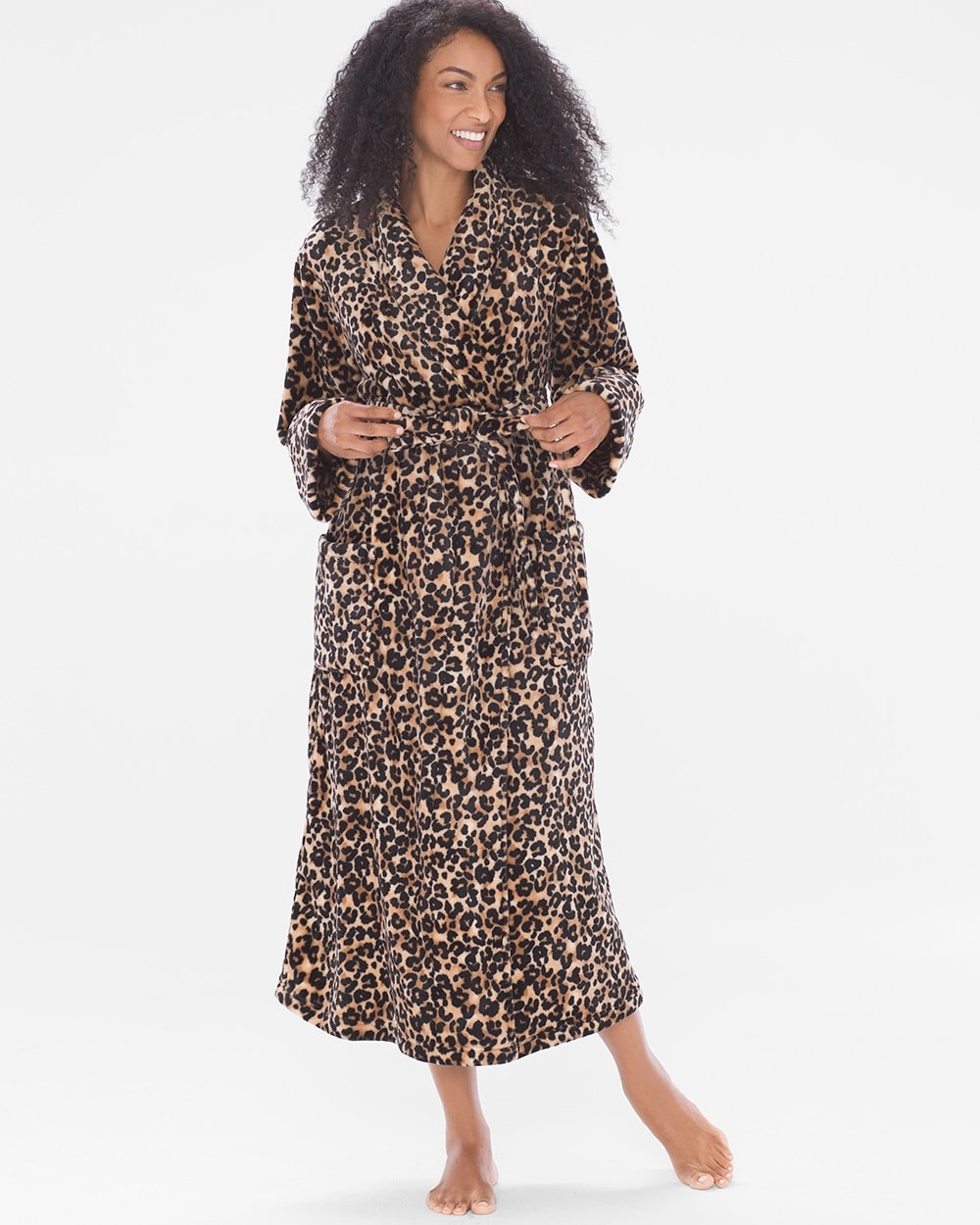 Luxe Long Robe Exotic Animal Light Nude