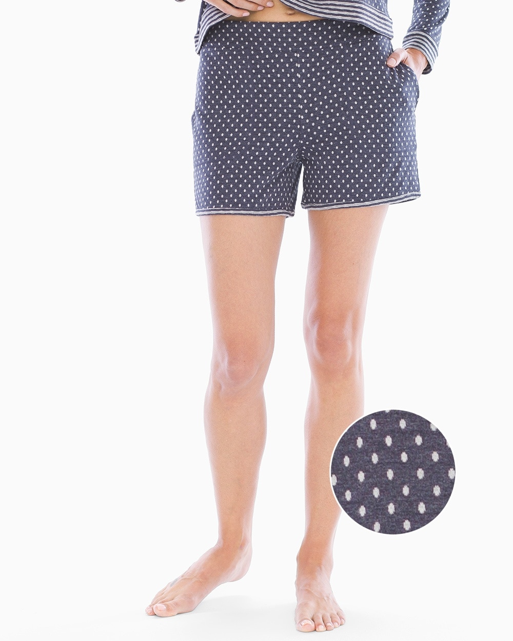 Reversible Double Knit Pajama Shorts Navy/Ivory