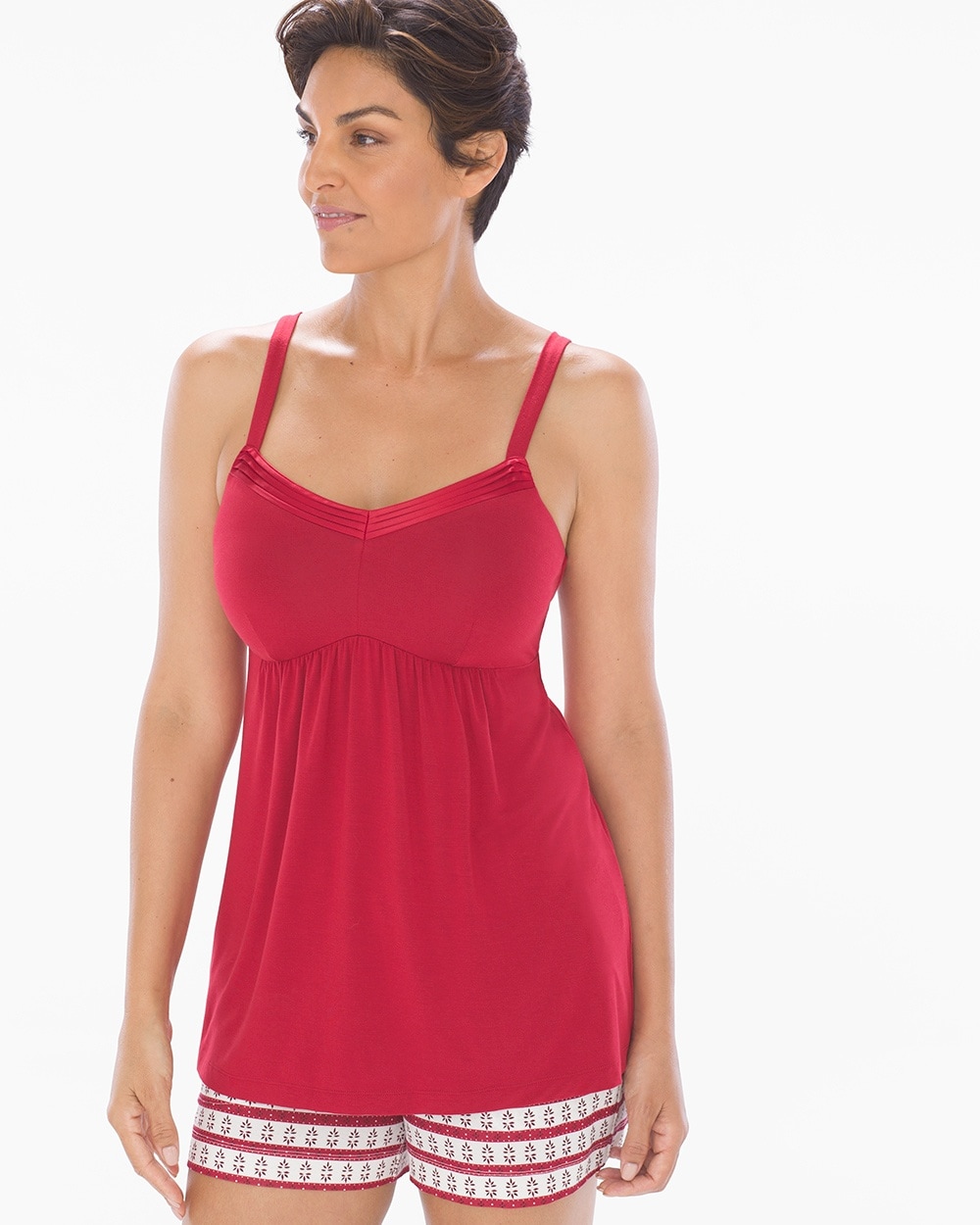 Cool Nights Satin Trim Sleep Cami Raphael Red