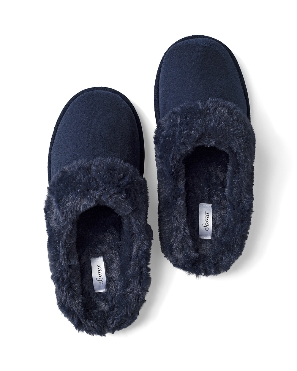 Suede Slippers Navy