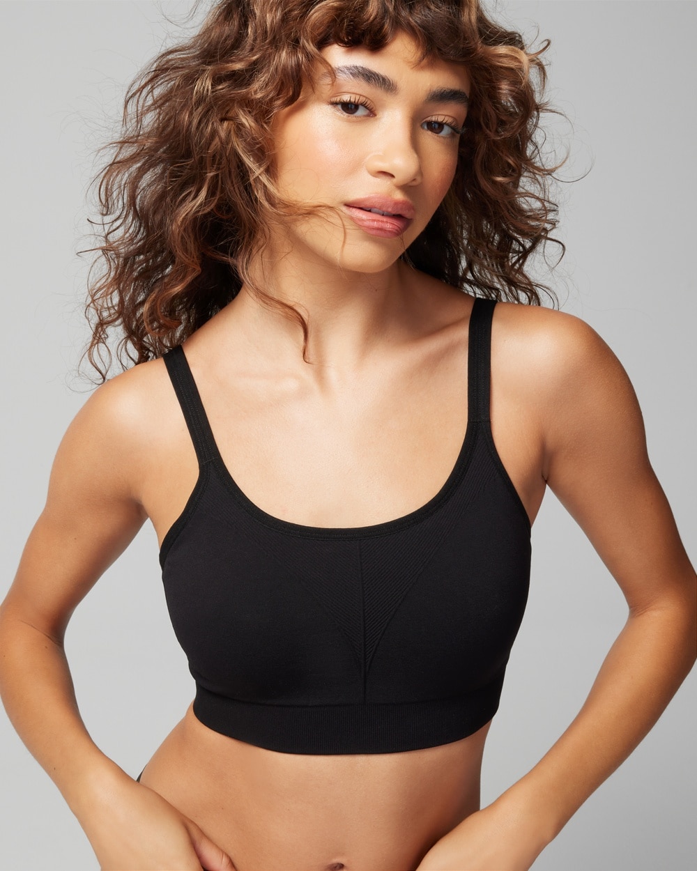 Seamfree Low Impact Sports Crop Top - Black