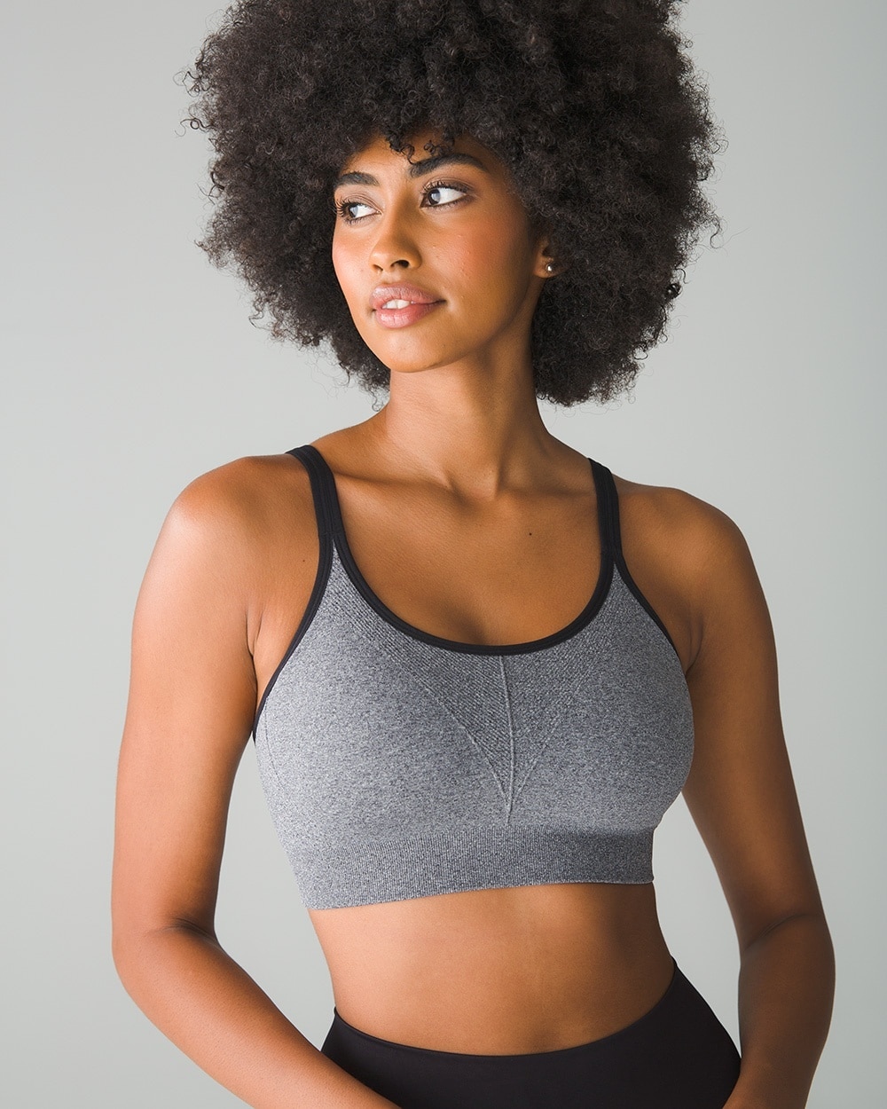 SPORTS BRA CROP TOP MICROFIBER W/SUPPORT GREY