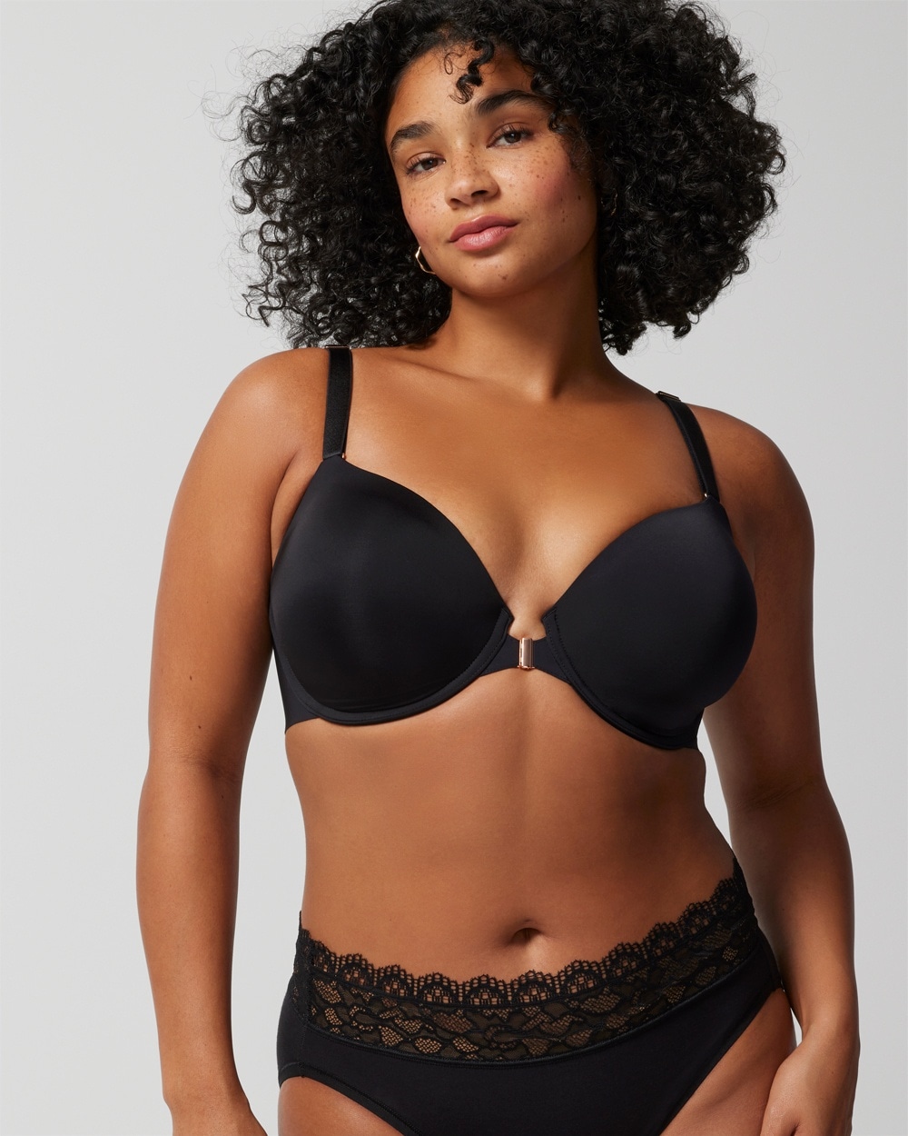 Romantic Corded Lace Front-Closure Bralette in Blue