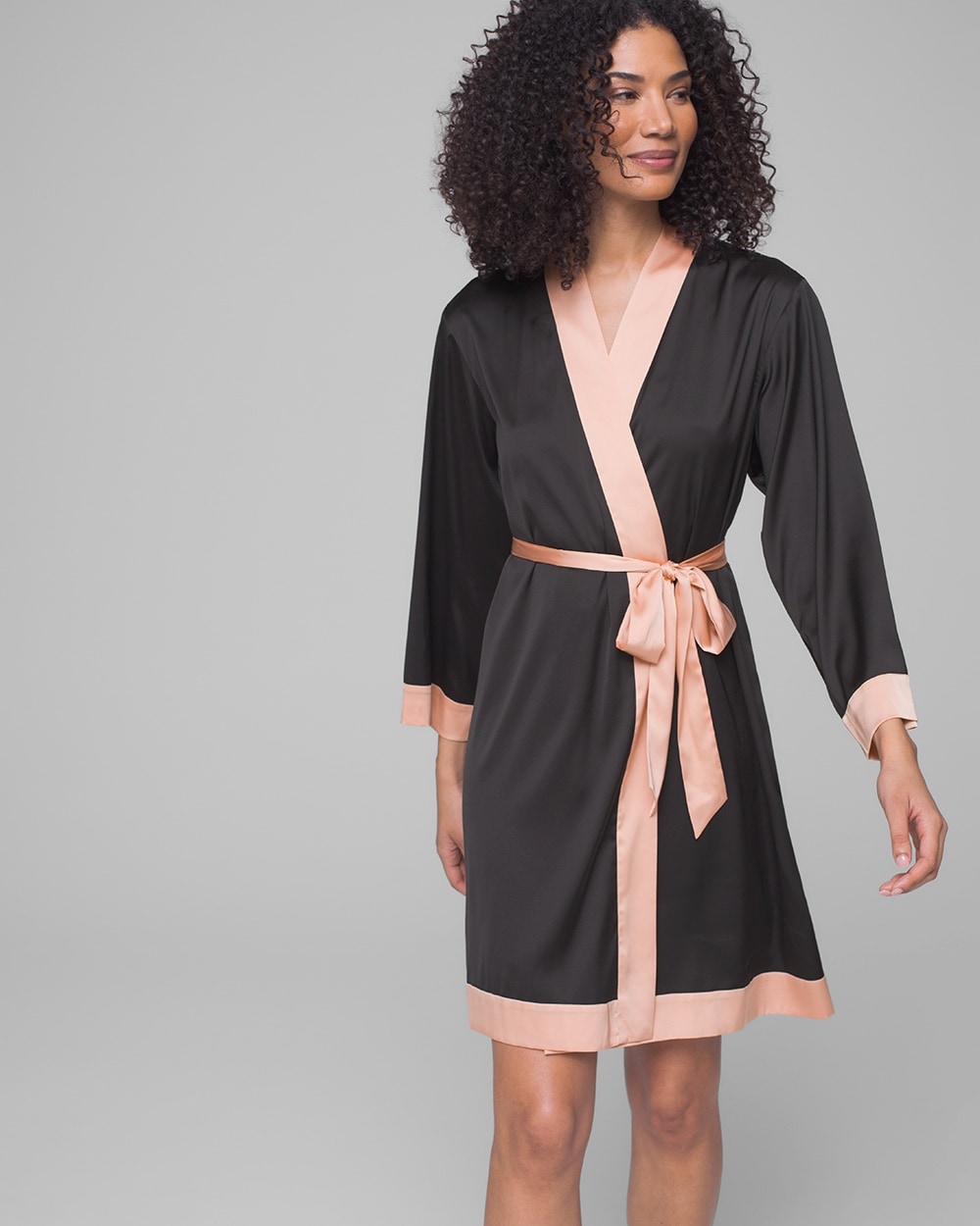 Satin and Lace Short Robe