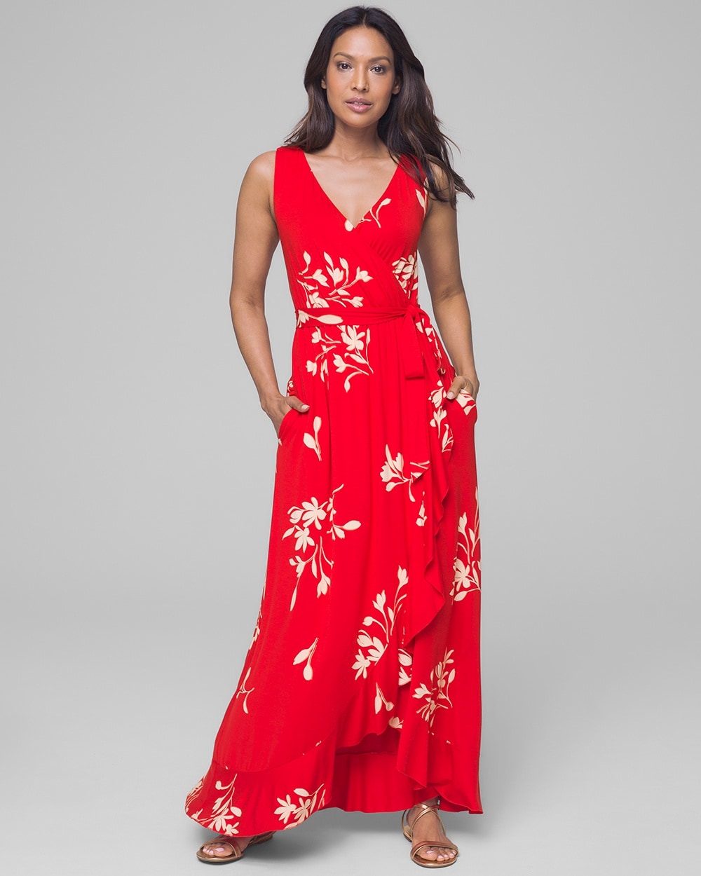 Soft Support Ruffle Border Maxi Dress