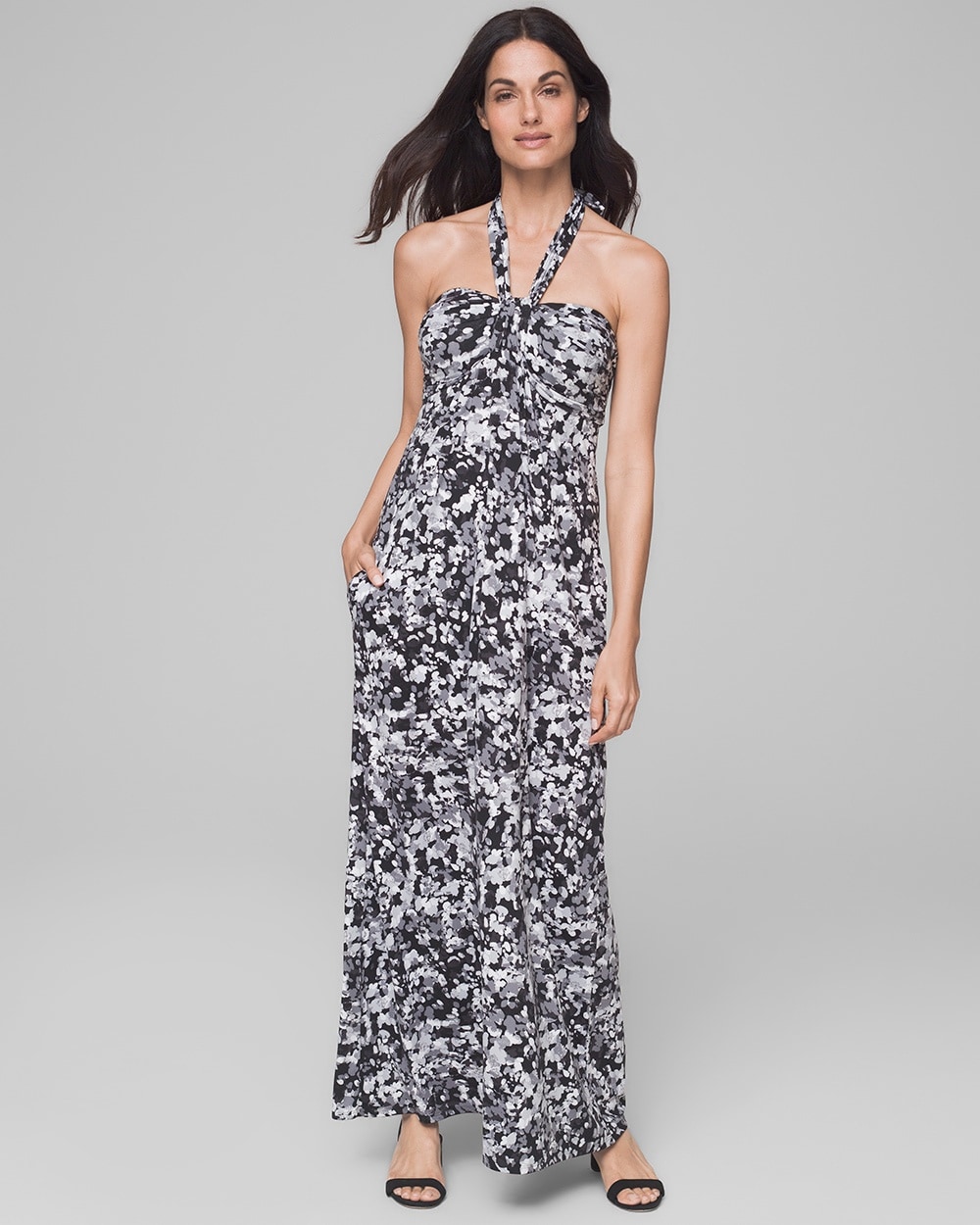 Faye Maxi Halter Dress with Built-In Bra