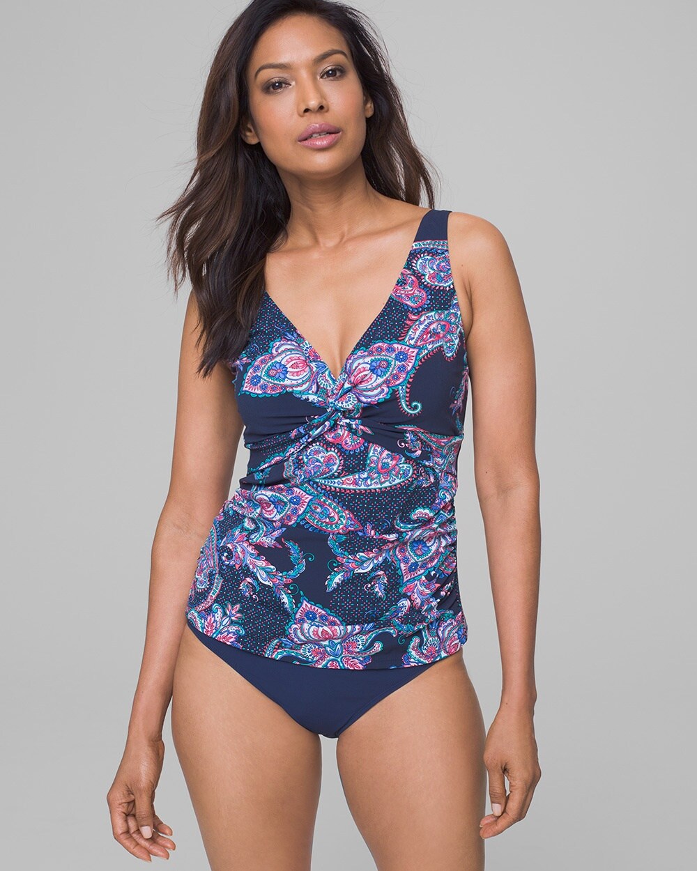 Christina Medallion Paisley Twist Tankini Swim Top