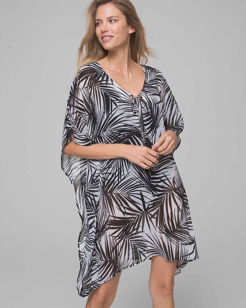 Dotti Paradise Palms Chiffon Grommet Tunic Coverup