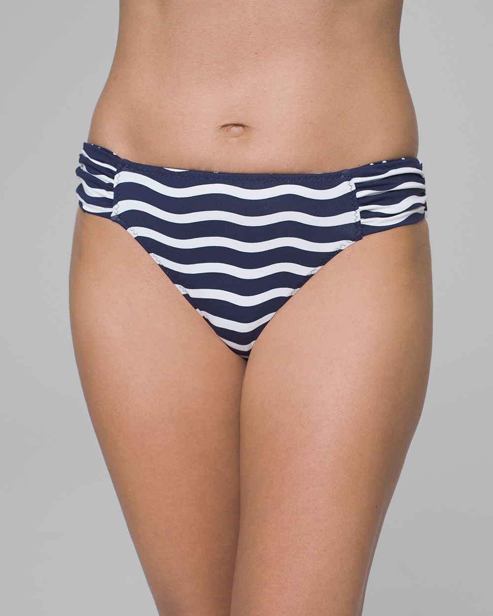Tommy Bahama Sea Swell Reversible Side Shirred Hipster Bikini Swim Bottom