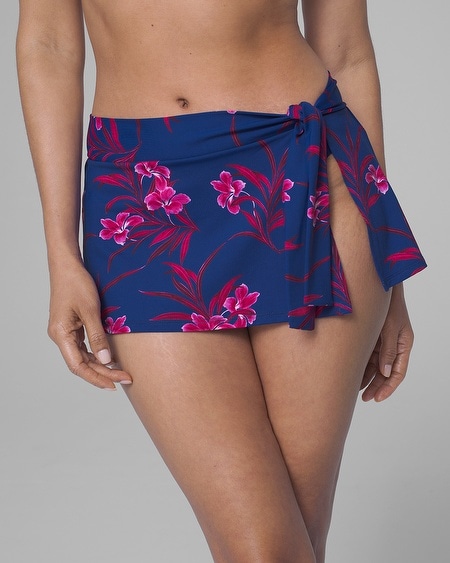 Tommy Bahama Oasis Blossoms Skirted Hipster Bikini Swim Bottom Soma