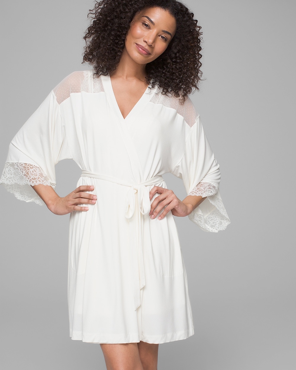 Cool Nights Lace Short Robe