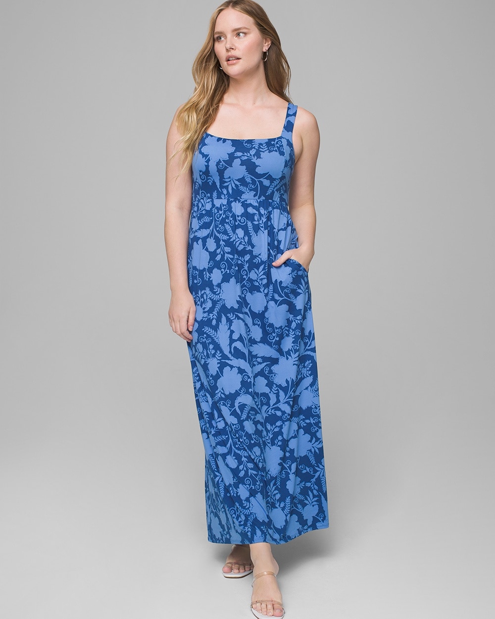 Square Neck Maxi Dress with Built-In Bra